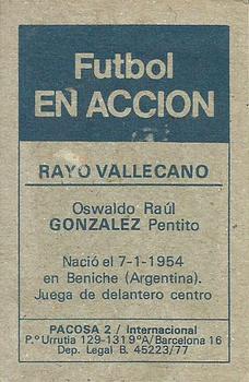 1977-78 Pacosa Futbol en Accion #NNO González Back