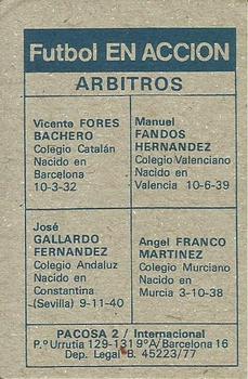 1977-78 Pacosa Futbol en Accion #NNO Fandos / Fores Bachero / Franco Mtez. / Gallardo Back