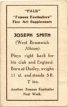 1922 Pals Famous Footballers Fine Art Supplements #NNO Joseph Smith Back