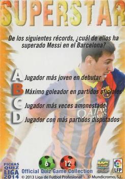 2013-14 Mundicromo Las Fichas de la Liga 2014 #027 Messi Back