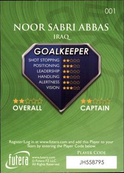 2009-10 Futera World Football Online Series 1 #1 Noor Sabri Back