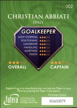 2009-10 Futera World Football Online Series 1 #2 Christian Abbiati Back