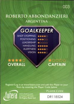 2009-10 Futera World Football Online Series 1 #3 Roberto Abbondanzieri Back