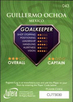2009-10 Futera World Football Online Series 1 #43 Guillermo Ochoa Back