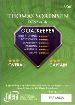 2009-10 Futera World Football Online Series 1 #56 Thomas Sorensen Back