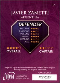 2009-10 Futera World Football Online Series 1 #171 Javier Zanetti Back