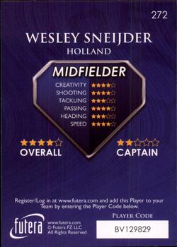 2009-10 Futera World Football Online Series 1 #272 Wesley Sneijder Back