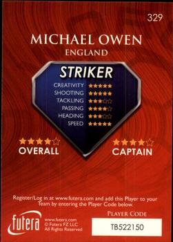 2009-10 Futera World Football Online Series 1 #329 Michael Owen Back