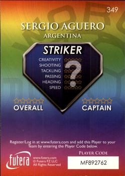 2009-10 Futera World Football Online Series 1 #349 Sergio Aguero Back