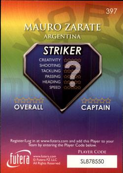 2009-10 Futera World Football Online Series 1 #397 Mauro Zarate Back