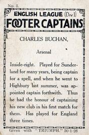 1926 Amalgamated Press English League (Div 1) Footer Captains #3 Charles Buchan Back