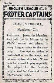 1926 Amalgamated Press English League (Div 1) Footer Captains #10 Charlie Pringle Back