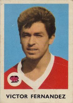 1965-66 Scanlen's Football Gum #8 Victor Fernandez Front
