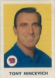 1965-66 Scanlen's Football Gum #20 Tony Ninevich Front