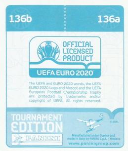 2021 Panini UEFA Euro 2020 Tournament Edition Blue #136 Thibaut Courtois / Toby Alderweireld Back