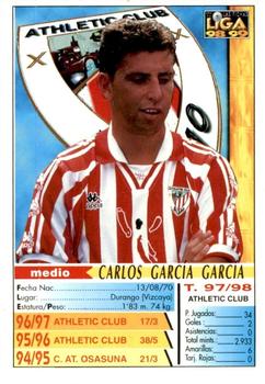 1998-99 Mundicromo Las Fichas de la Liga #25 Carlos Garcia Back