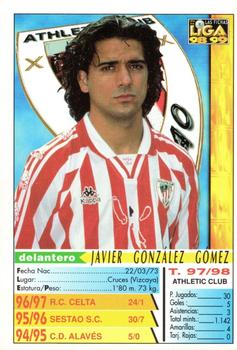 1998-99 Mundicromo Las Fichas de la Liga #34 Javi Gonzalez Back