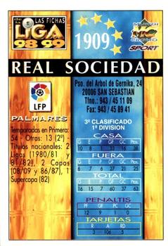 1998-99 Mundicromo Las Fichas de la Liga #37 Real Sociedad Back