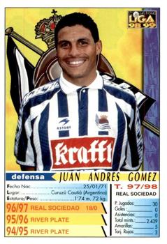 1998-99 Mundicromo Las Fichas de la Liga #47 Juan Gómez Back