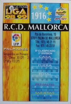 1998-99 Mundicromo Las Fichas de la Liga #73 Mallorca Back