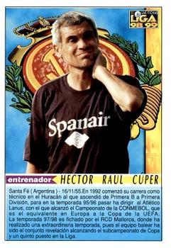 1998-99 Mundicromo Las Fichas de la Liga #74 Hector Cuper Back