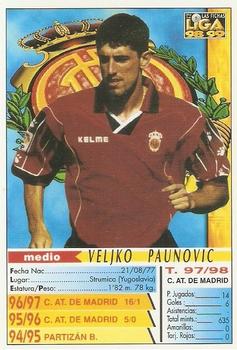 1998-99 Mundicromo Las Fichas de la Liga #88 Paunovic Back