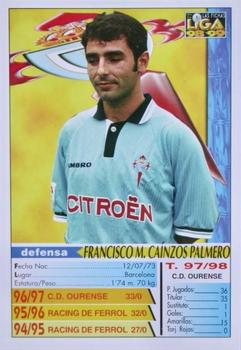 1998-99 Mundicromo Las Fichas de la Liga #102 Fran Cainzos Back