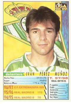 1998-99 Mundicromo Las Fichas de la Liga #141 Iván Pérez Back