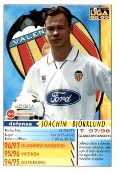 1998-99 Mundicromo Las Fichas de la Liga #149 Bjorklund Back