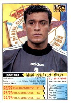 1998-99 Mundicromo Las Fichas de la Liga #202 Nuno Back