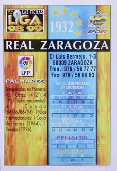 1998-99 Mundicromo Las Fichas de la Liga #217 Real Zaragoza Back