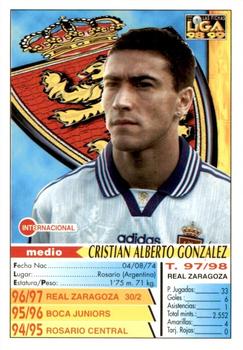 1998-99 Mundicromo Las Fichas de la Liga #230 Kily Gonzalez Back