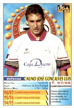 1998-99 Mundicromo Las Fichas de la Liga #257 Nuno Luis Back