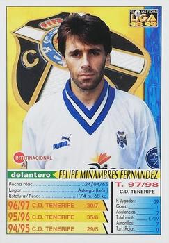 1998-99 Mundicromo Las Fichas de la Liga #284 Felipe Minambres Back
