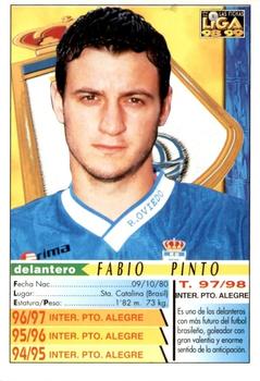1998-99 Mundicromo Las Fichas de la Liga #302 Fabio Pinto Back