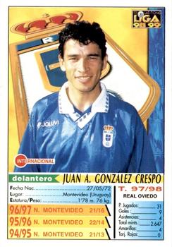 1998-99 Mundicromo Las Fichas de la Liga #306 Juan González Back