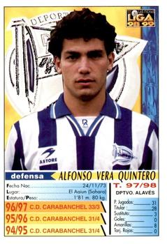 1998-99 Mundicromo Las Fichas de la Liga #314 Alfonso Back