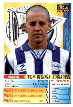 1998-99 Mundicromo Las Fichas de la Liga #318 Ibon Begoña Back