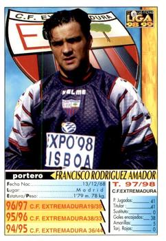 1998-99 Mundicromo Las Fichas de la Liga #327 Amador Back