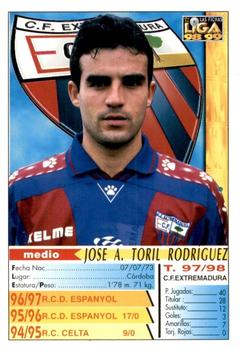 1998-99 Mundicromo Las Fichas de la Liga #339 Toril Back