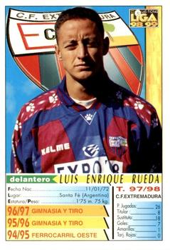 1998-99 Mundicromo Las Fichas de la Liga #342 Rueda Back