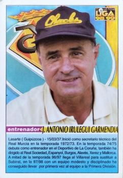 1998-99 Mundicromo Las Fichas de la Liga #344 Irulegui Back