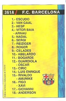1998-99 Mundicromo Las Fichas de la Liga #361 Barcelona - Athletic Club (Indice 01.08.1998) Front
