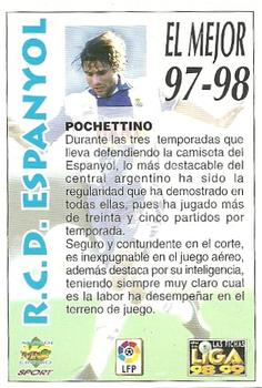 1998-99 Mundicromo Las Fichas de la Liga #381 Pochettino Back