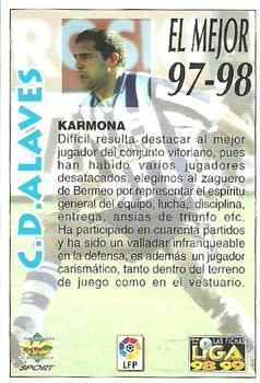 1998-99 Mundicromo Las Fichas de la Liga #389 Karmona Back