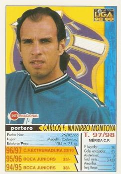 1998-99 Mundicromo Las Fichas de la Liga #435 Navarro Montoya Back