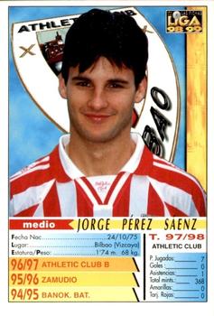 1998-99 Mundicromo Las Fichas de la Liga #443 Jorge Pérez Back