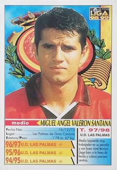 1998-99 Mundicromo Las Fichas de la Liga #482 Miguel Angel Valerón Back