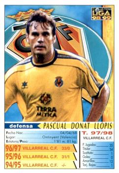 1998-99 Mundicromo Las Fichas de la Liga #493 Luis Pascual Back