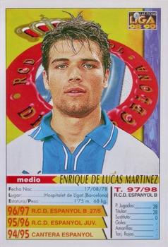 1998-99 Mundicromo Las Fichas de la Liga #503 Enrique De Lucas Back